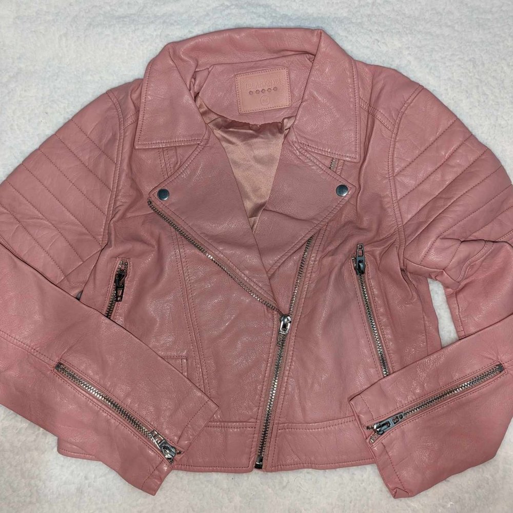 NEW BLANK NYC FAUX LETHER MEDIUM JACKET PINK